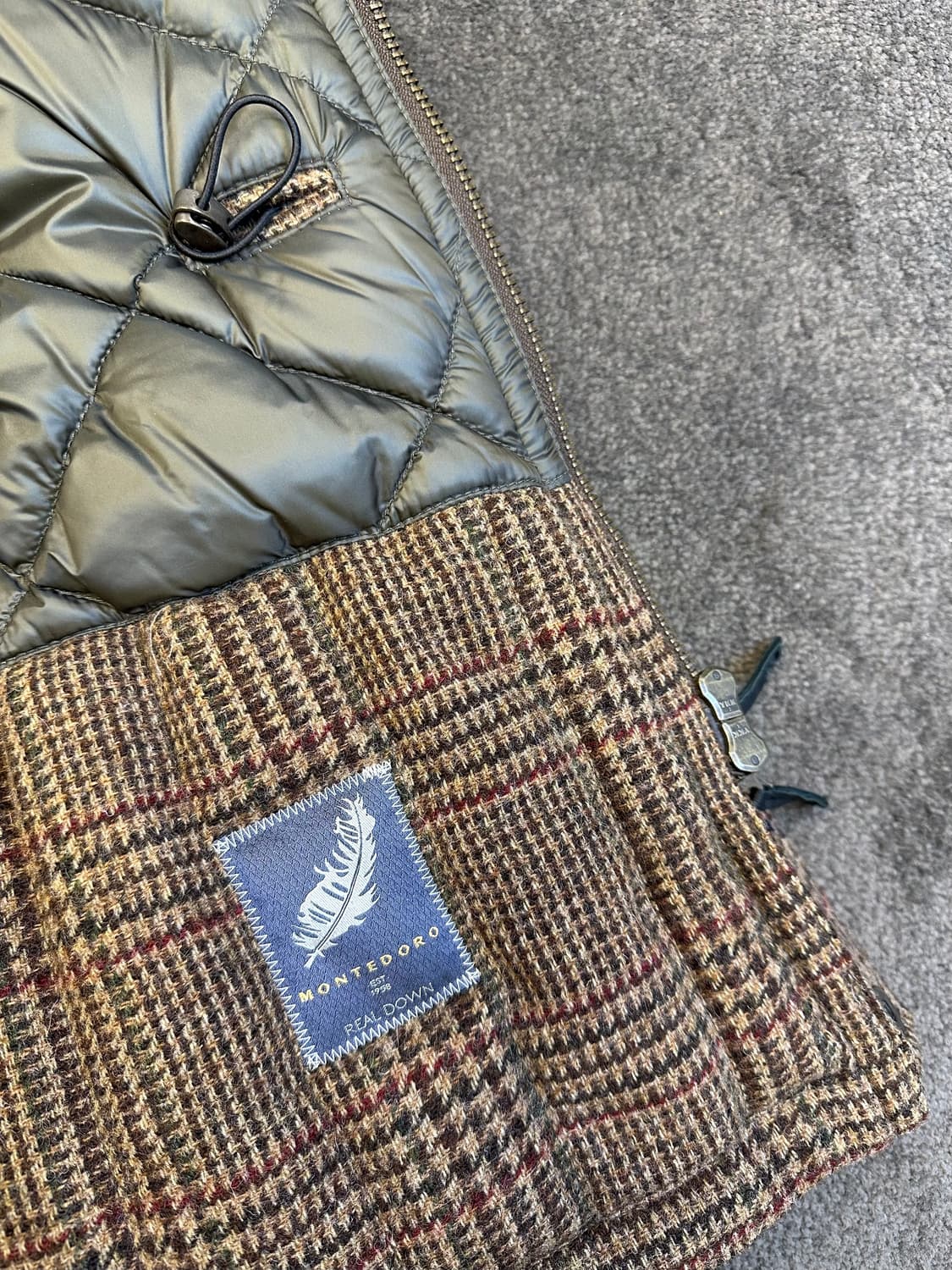 Montedoro 남성 체크 트위드 패딩자켓 L 상품이미지5