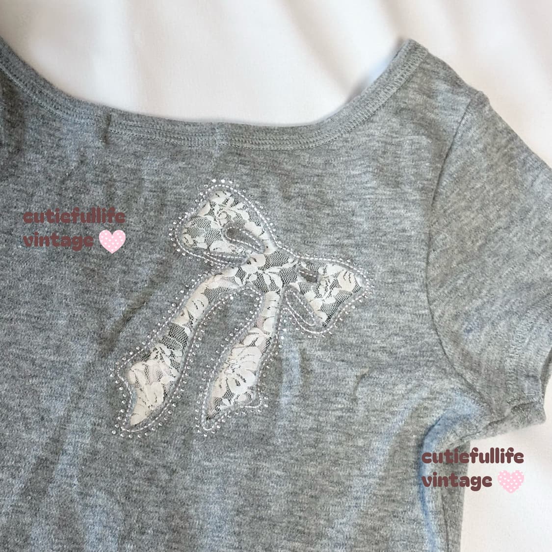 레이스 레터링 큐빅 반팔 딱붙핏 상품이미지2