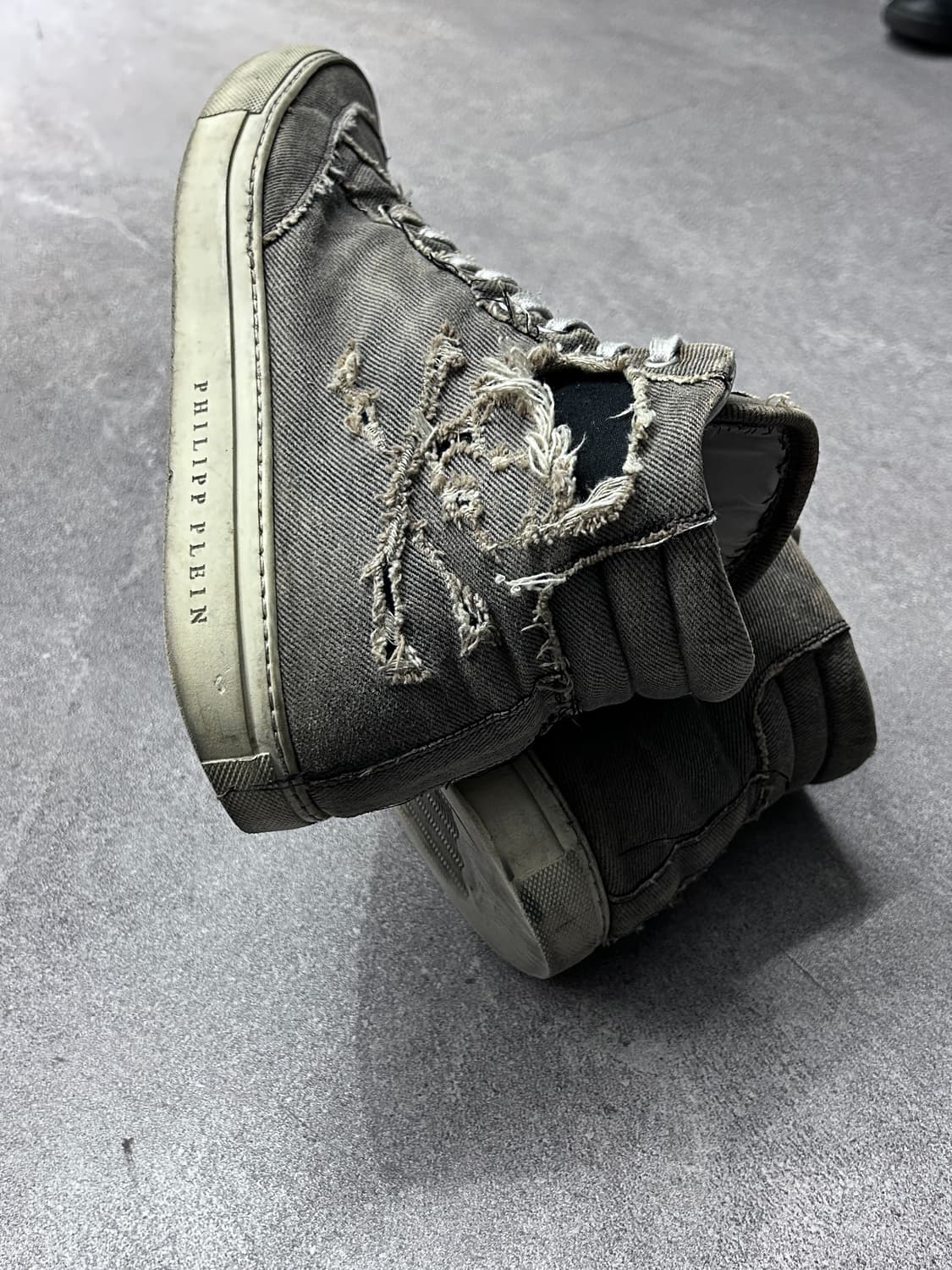 필립 플레인 디스트레스드 데님 하이탑  상품이미지5