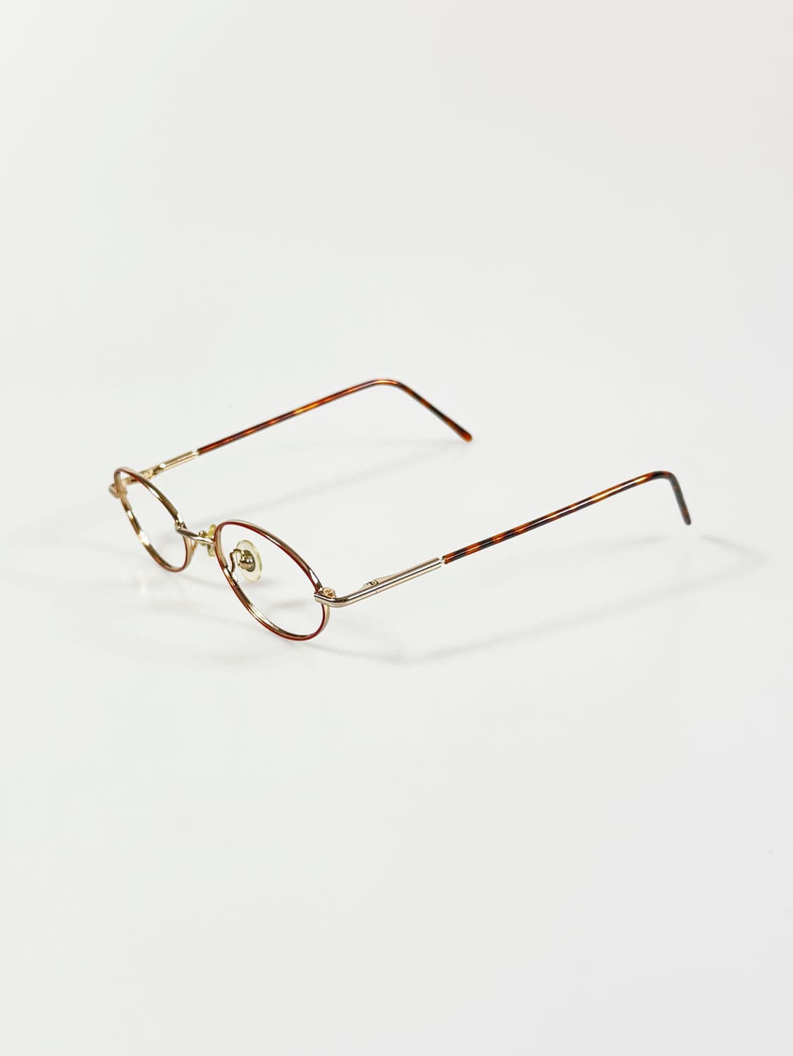 레드&골드 콤비 슬림 오벌 메탈 프레임 빈티지 안경 상품이미지3