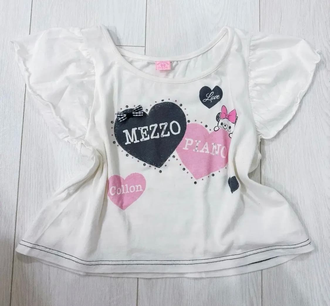 메조피아노 히메갸루 리본 크롭반팔 상품이미지2