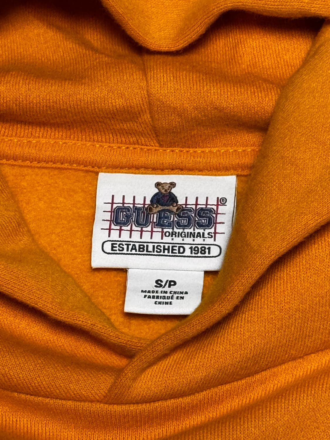 게스 오리지날 x Bear Hoodi 오렌지 오버핏 후드티 상품이미지5