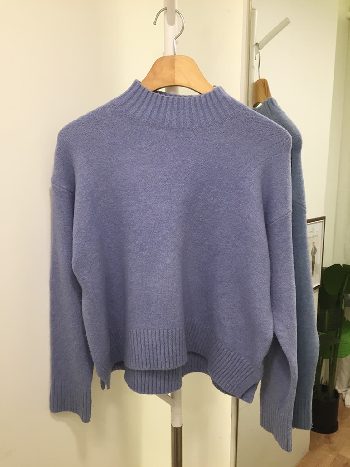 여성 유니클로 오버핏 반목니트 100 상품이미지3