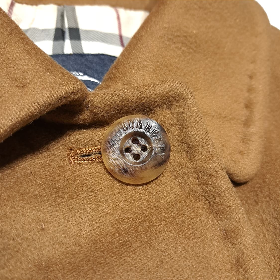 CN985W L 버버리 클래식카멜 노바체크 라이닝 울 롱코트 상품이미지4