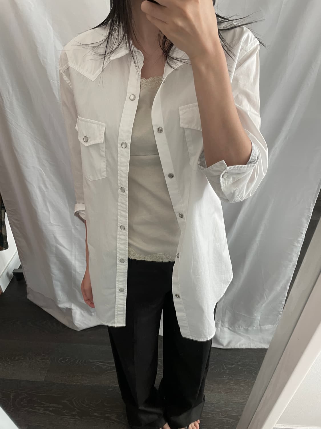 BG white western shirt 상품이미지1