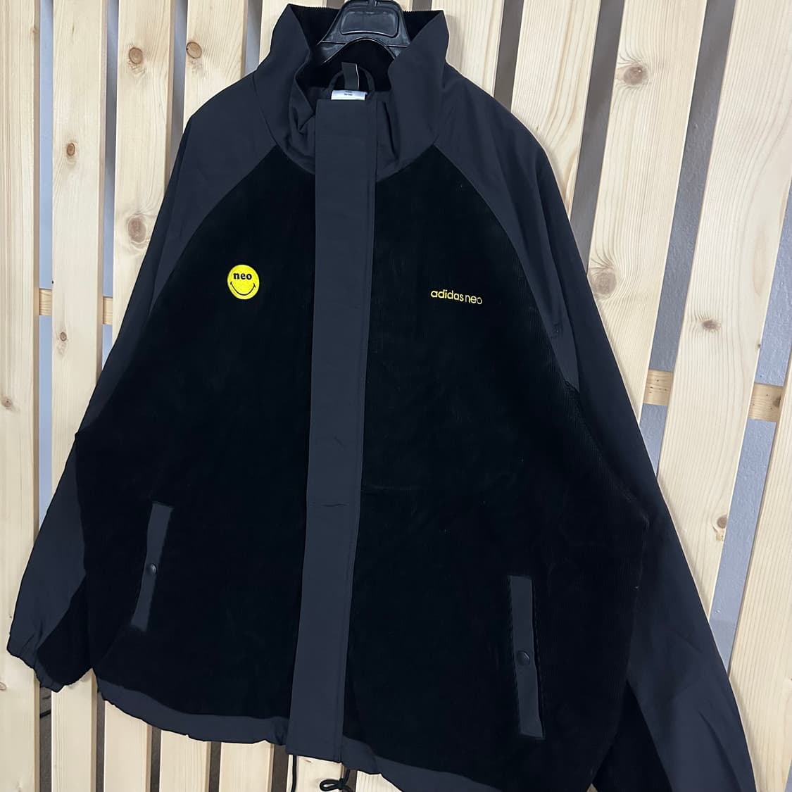 (XL) 아디다스 네오 코듀로이 블랙 바람막이 자켓 상품이미지3