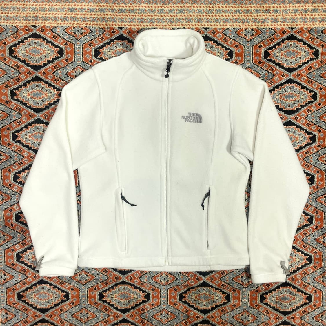 노스페이스 화이트 플리스 집업 자켓 여성S 상품이미지1