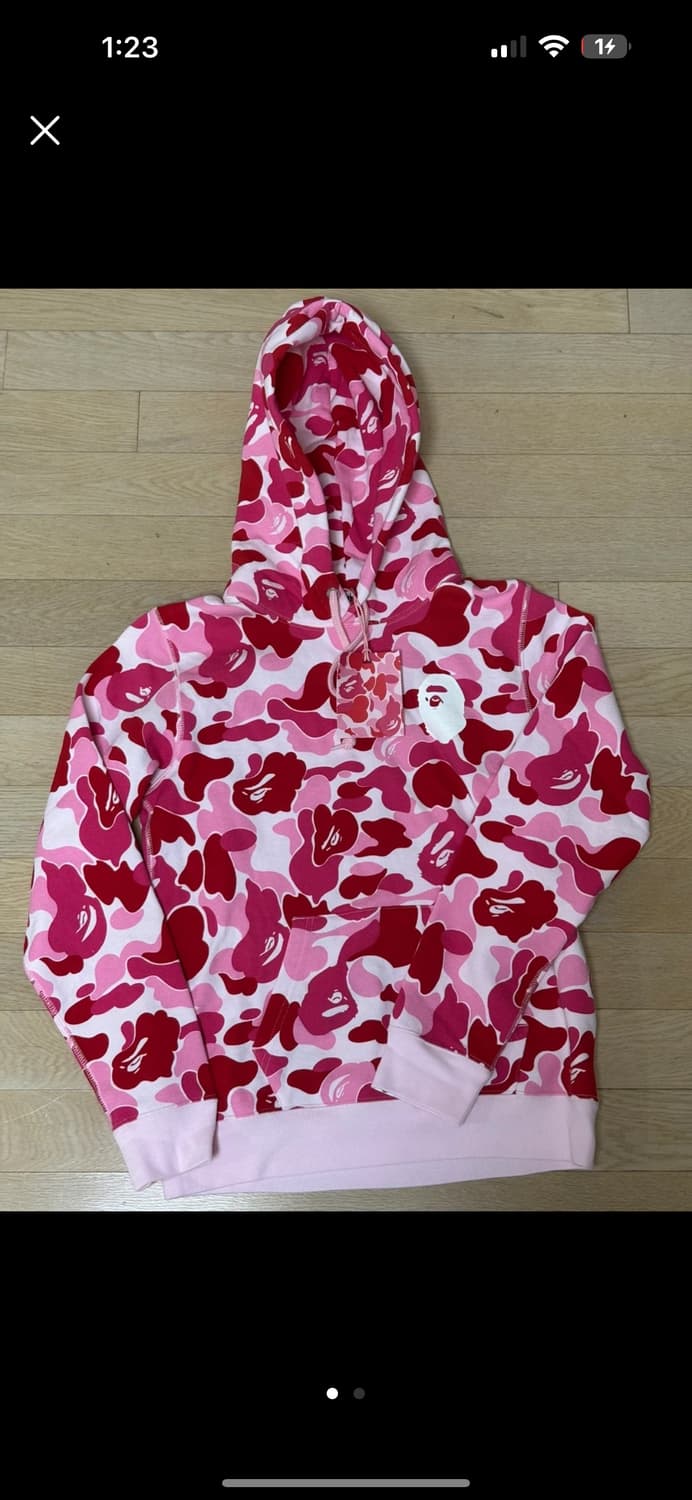 BAPE 핑크 카모 후드티 XS 새상품 상품이미지1