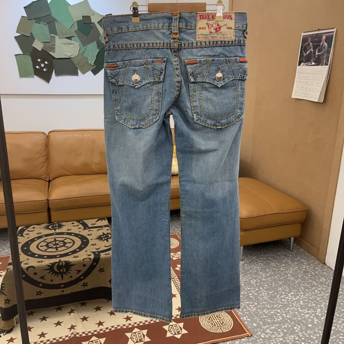 트루릴리전 빌리 슈퍼 티 찢청 컬러 스티치 데님팬츠 32인치 C08627 상품이미지4