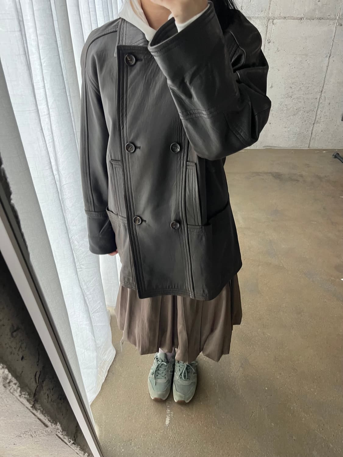 90s CIEL-UN lambskin 양가죽 더블브레스트 자켓 상품이미지2