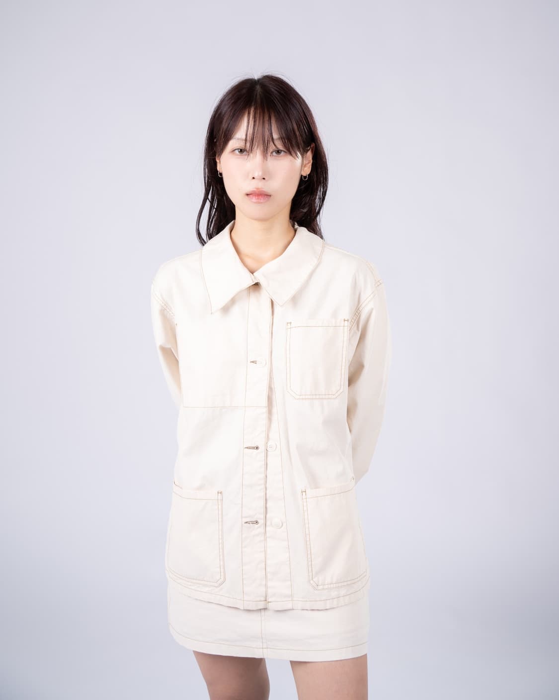 Who is she 후이즈쉬 스티치 코튼 자켓 판매합니다. 상품이미지3