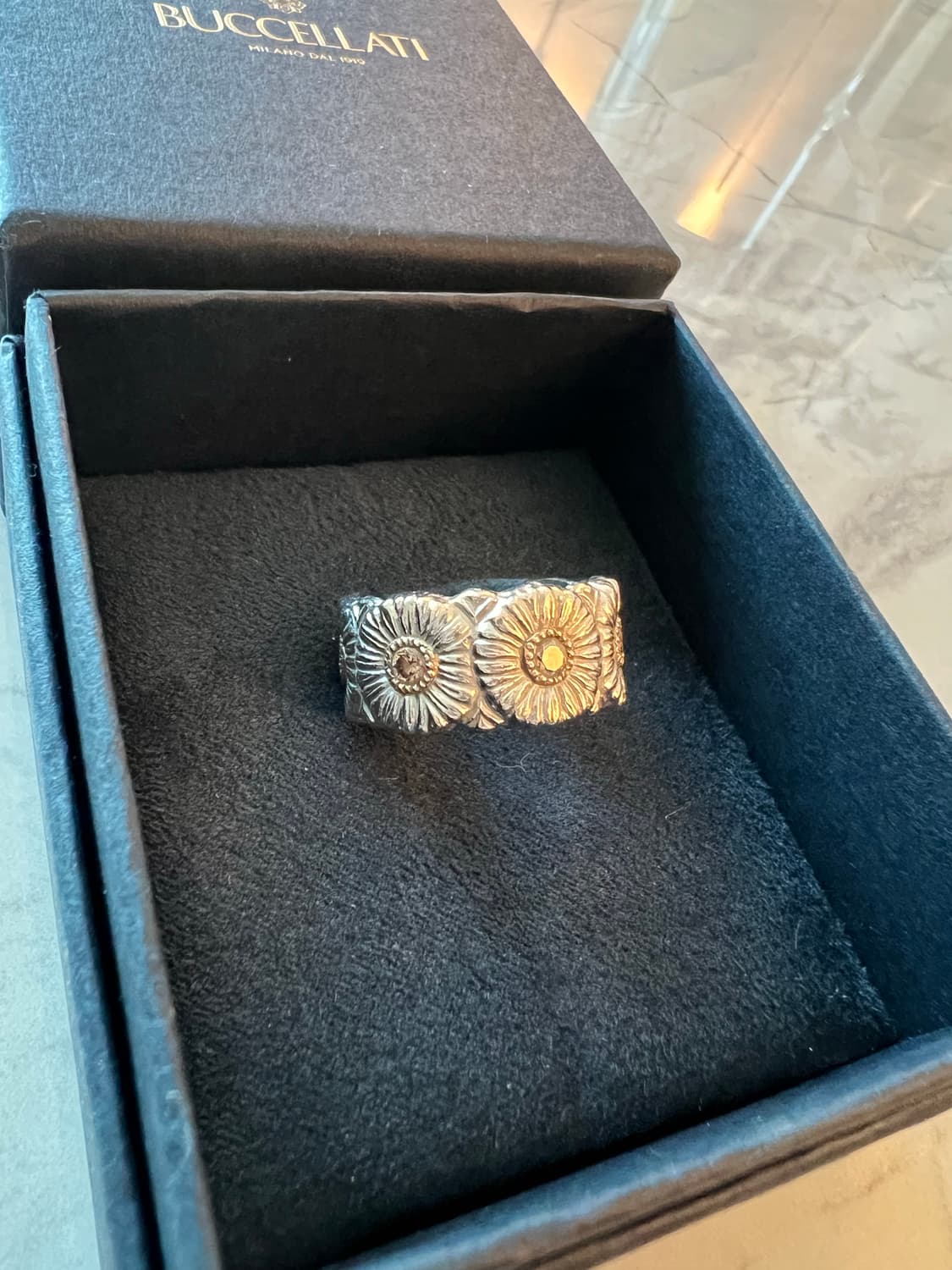 부첼라티 블라썸 데이지 브라운 다이아몬드 링 US8 상품이미지5