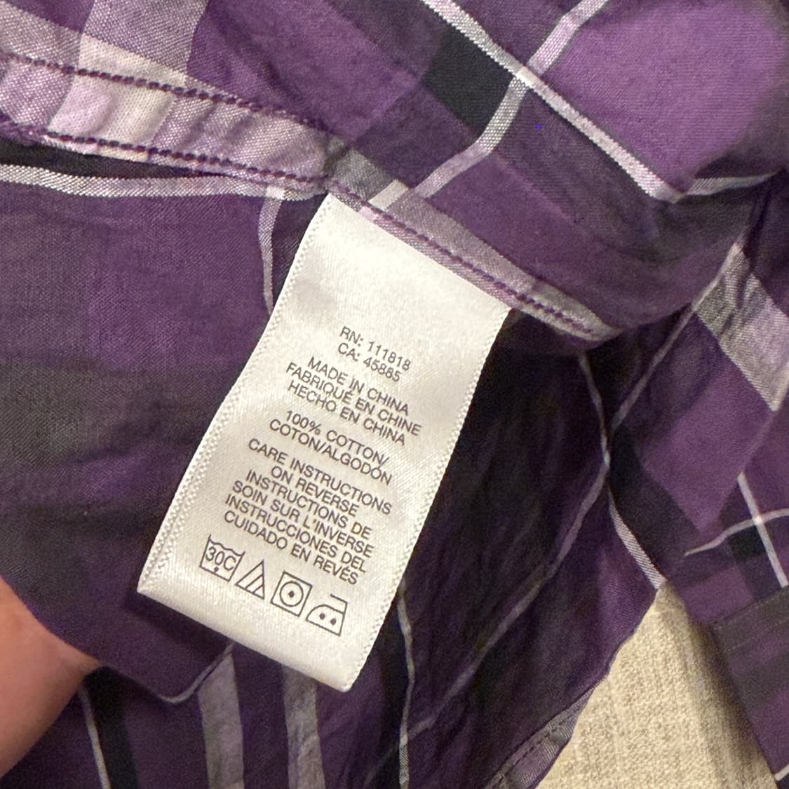 마이클코어스 체크 긴팔 셔츠 L 퍼플 상품이미지4
