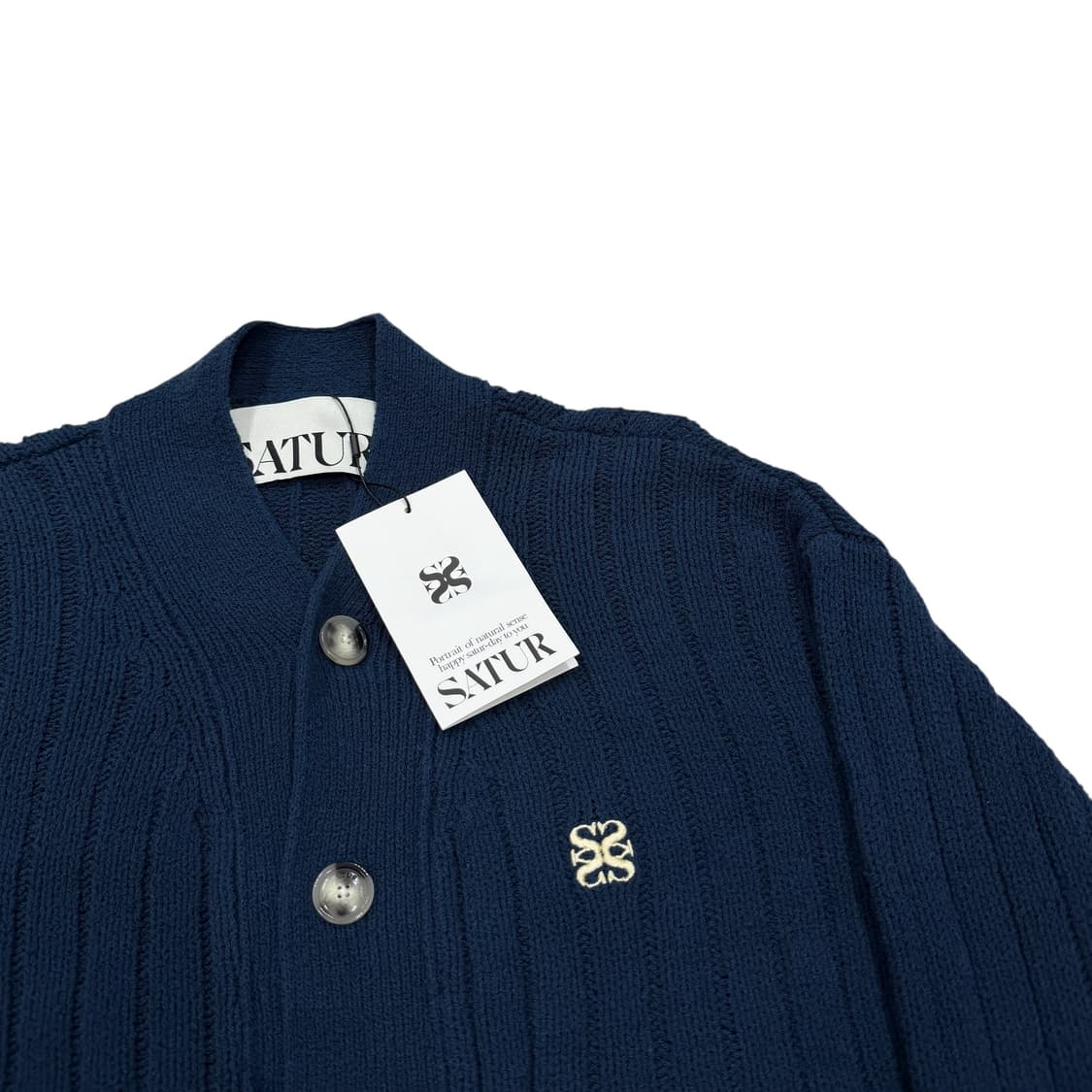 세터 파로 오버 사이즈 부클 가디건 네이비 피오니 XL 상품이미지2