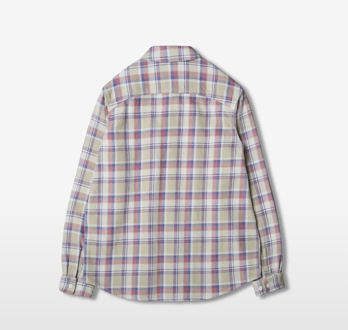 [L] 반츠 HDR 플란넬 체크 코튼 워크 셔츠 - 베이지 상품이미지2