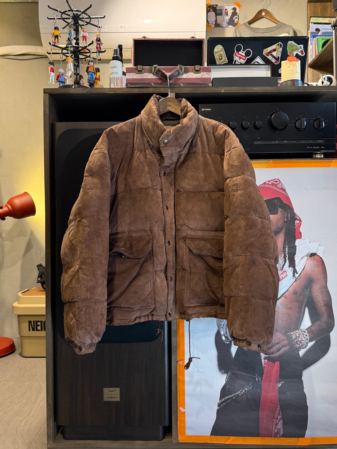 빈티지 스웨이드 패딩 점퍼 L(XL) 상품이미지1