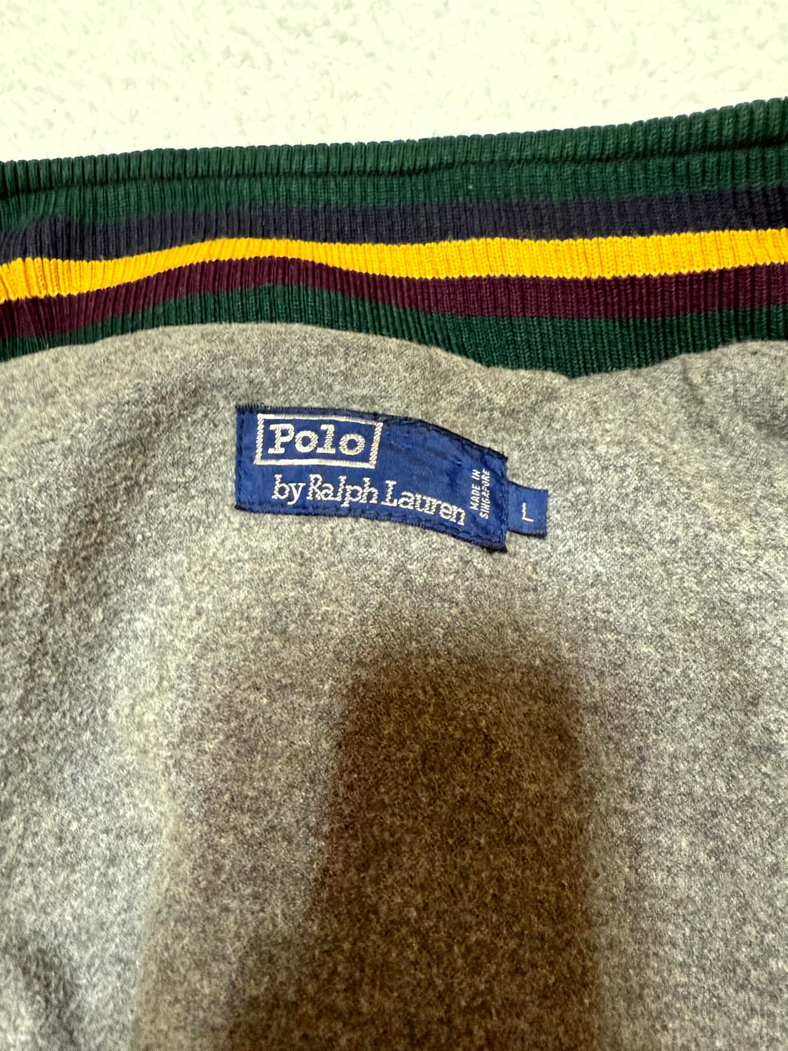 폴로 랄프로렌 90’s RL 쉴드 패치 버건디 바라쿠타 울 자켓 L 상품이미지6