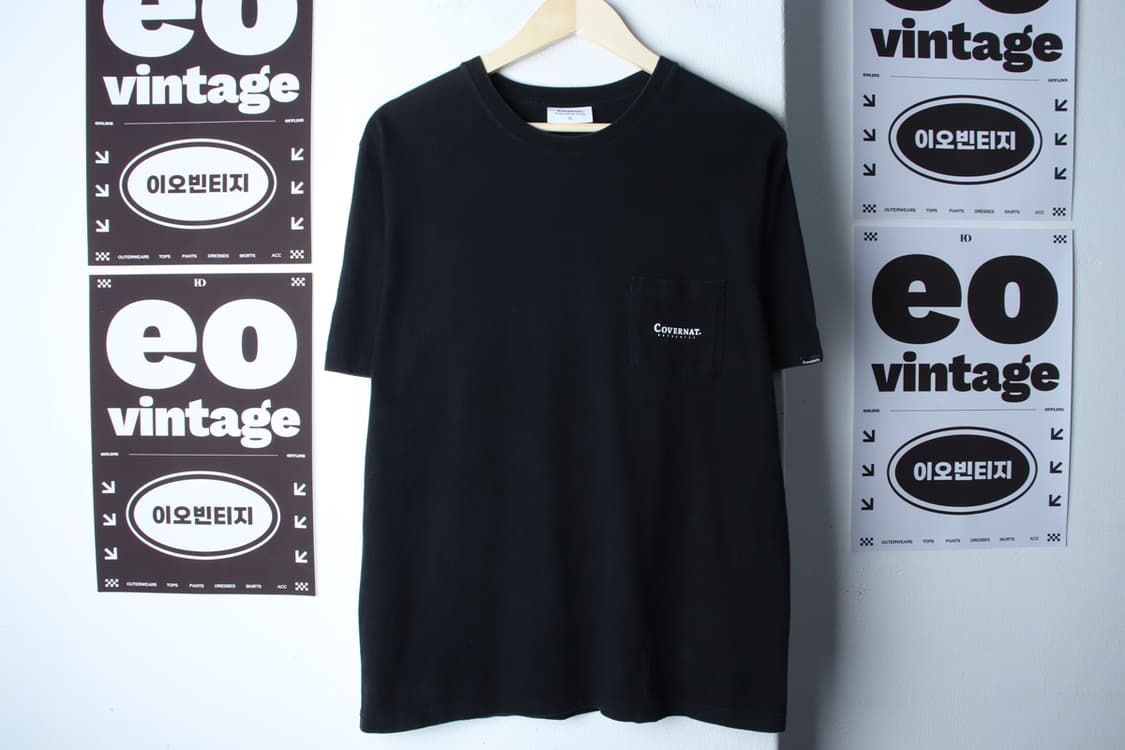 (L-XL) 커버낫 반팔 티셔츠 하와이안 포켓 블랙 에이징-H32974 상품이미지2