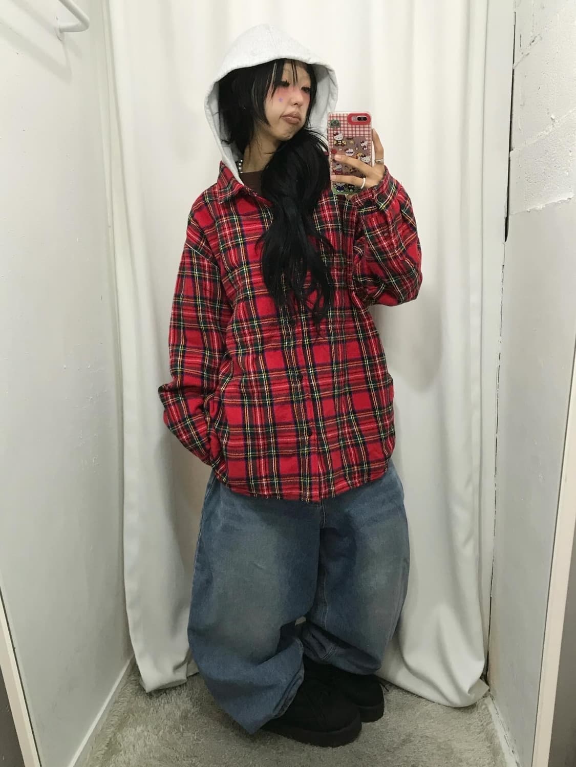 Supreme Tartan Flannel Hooded Shirt 상품이미지2