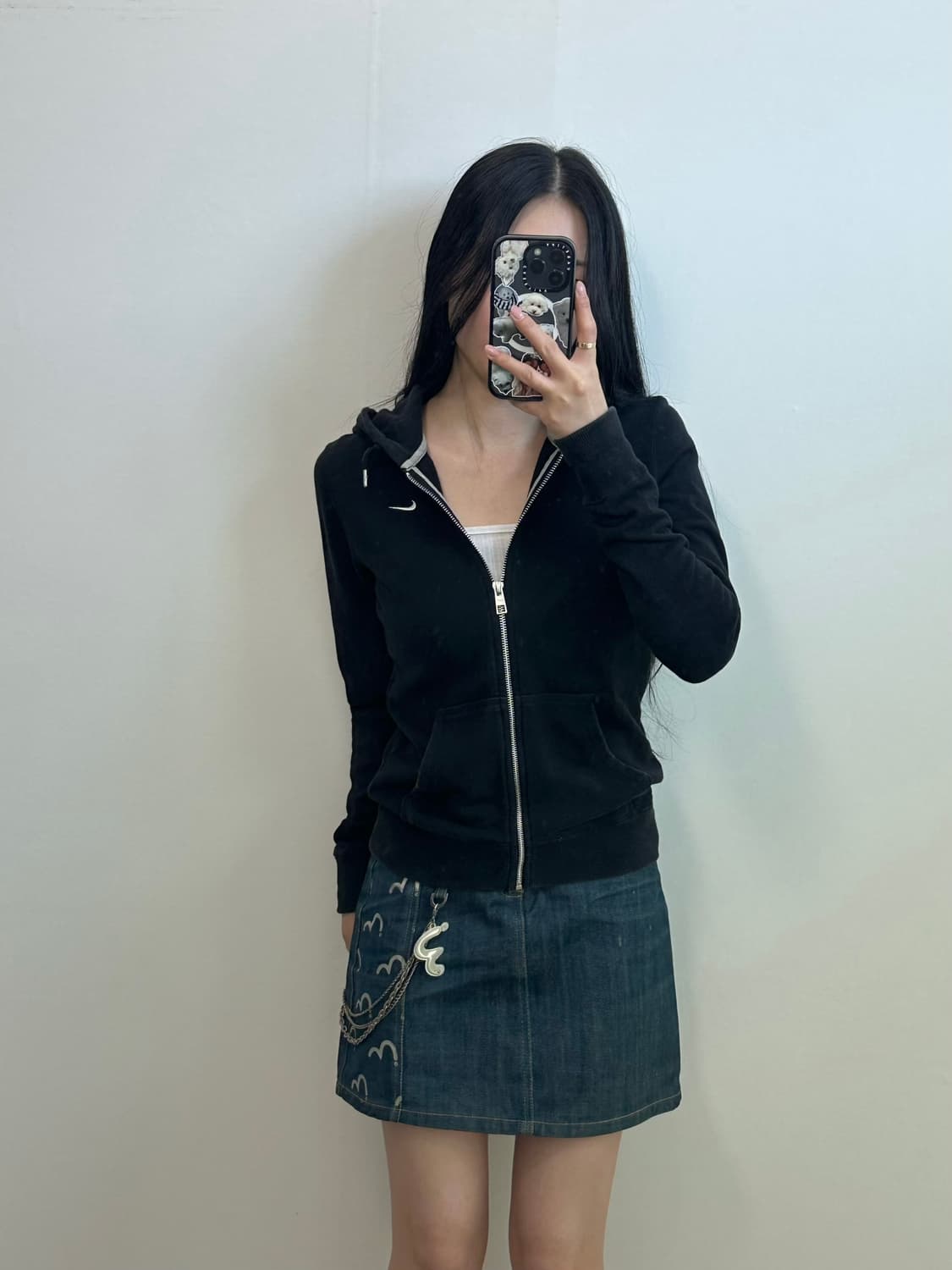 나이키 스우시 블랙 후드집업 상품이미지1