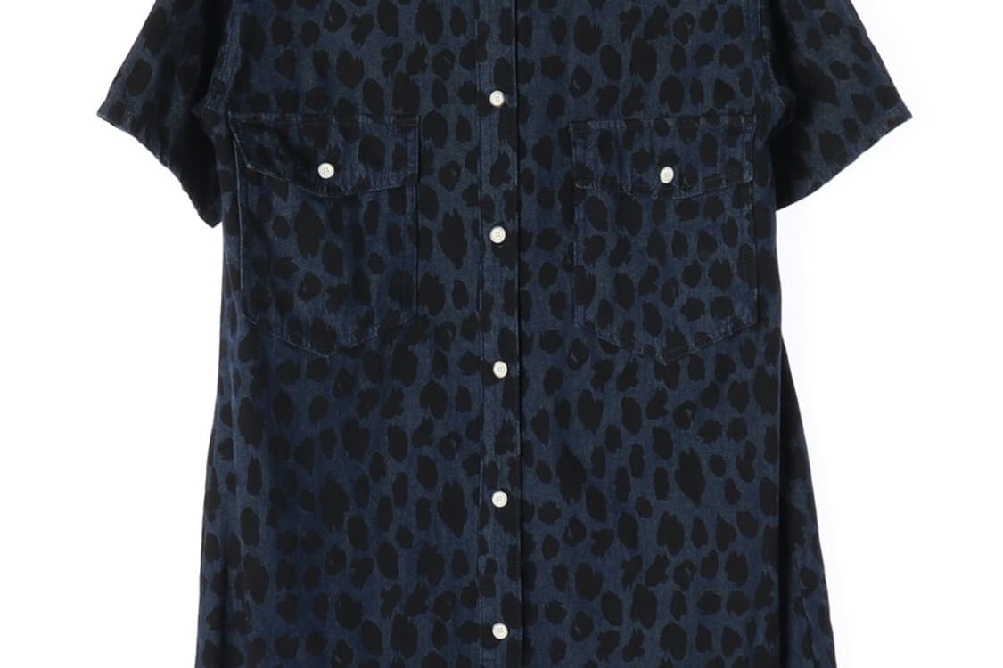 톰보이 레오파드 패턴 데님 셔츠 원피스 상품이미지4