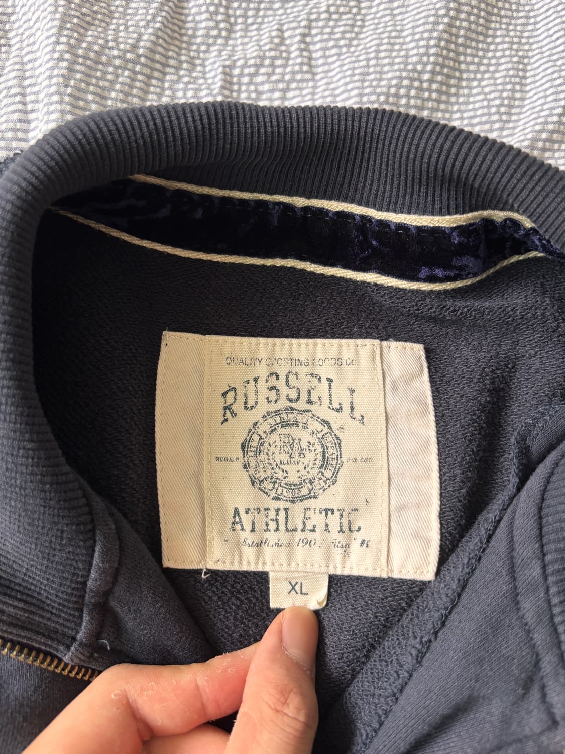 XL) Russell Alabama State 빈티지 자수 집업 러셀스웻 상품이미지4
