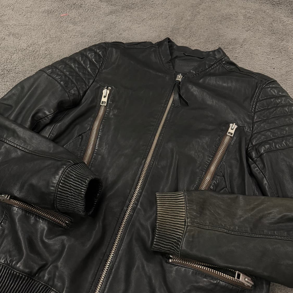 [ 정품/L ] 올세인츠 블랙 양가죽 라이더 자켓 상품이미지1