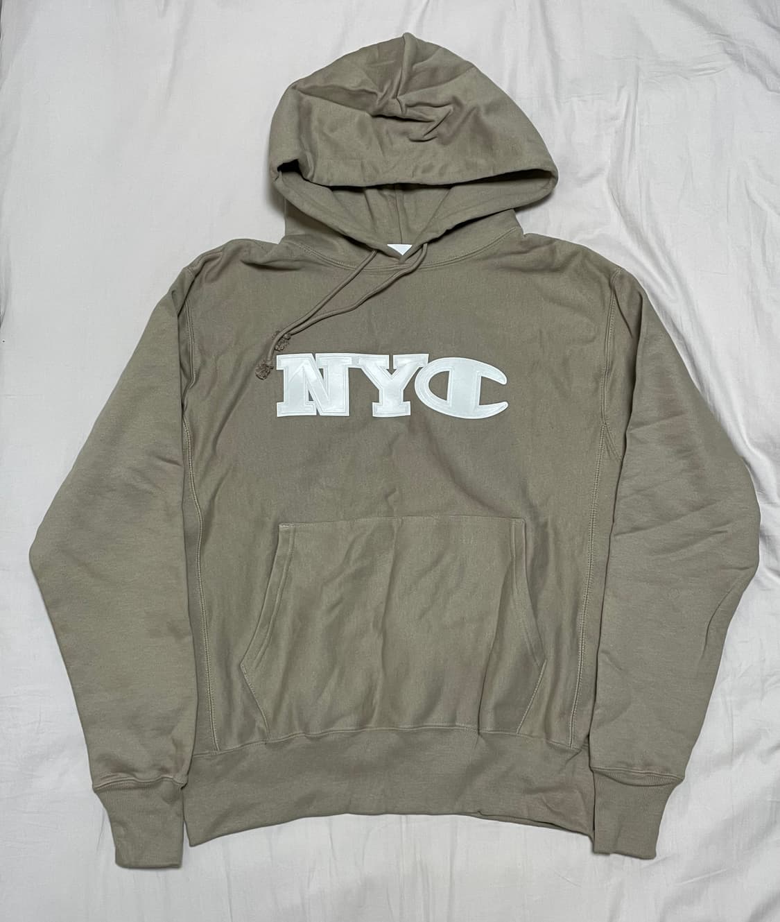 챔피언 리버스위브 미국 NYC 아플리케 후드 후디 - M / Sand 상품이미지2