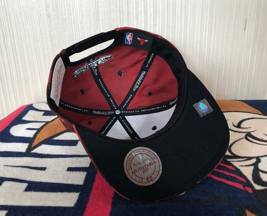 NBA 미첼앤네스 시카고불스 레드카모 스냅백/모자 상품이미지9