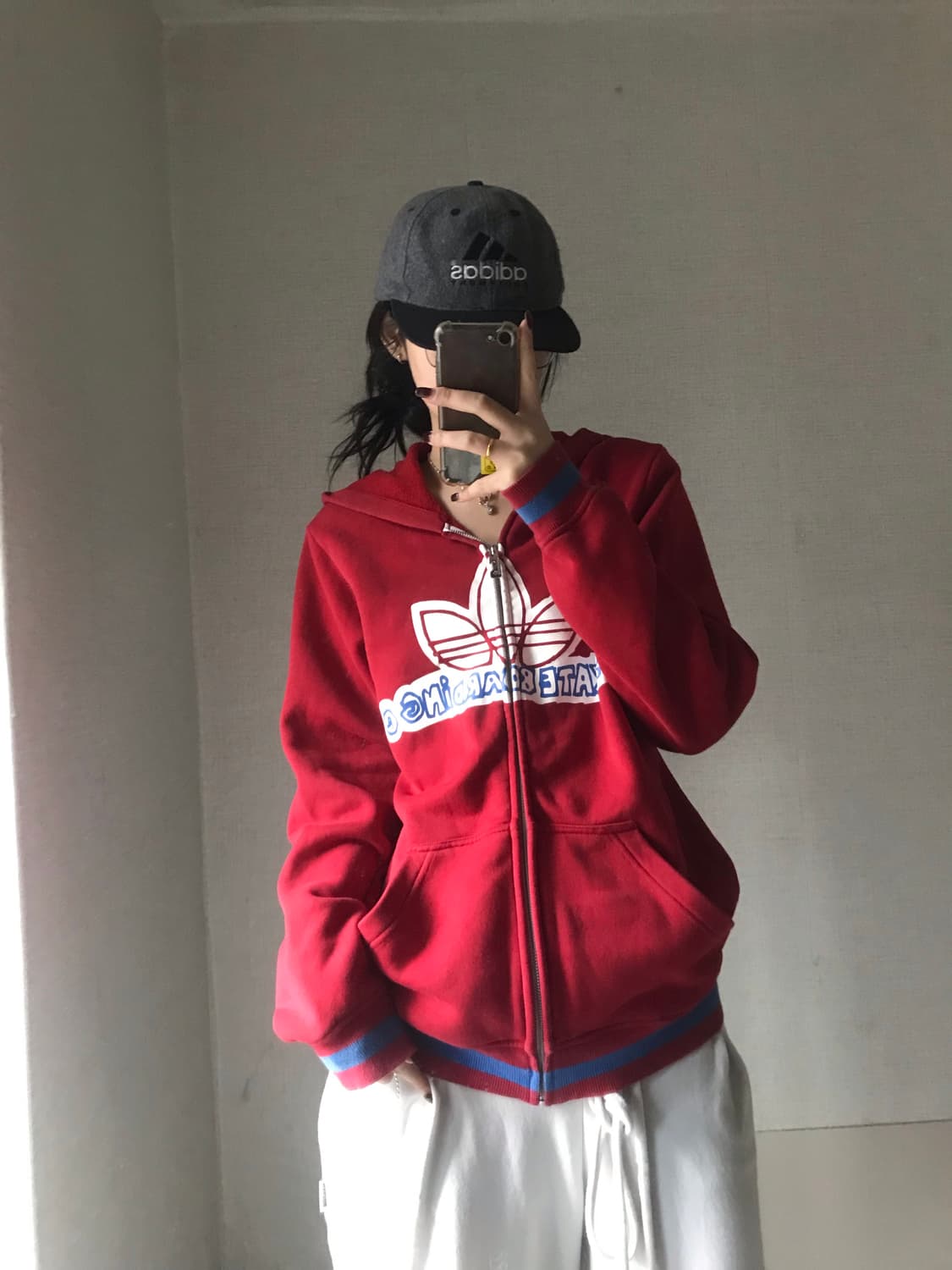 아디다스 레드 스케이트보딩 후드집업 상품이미지3