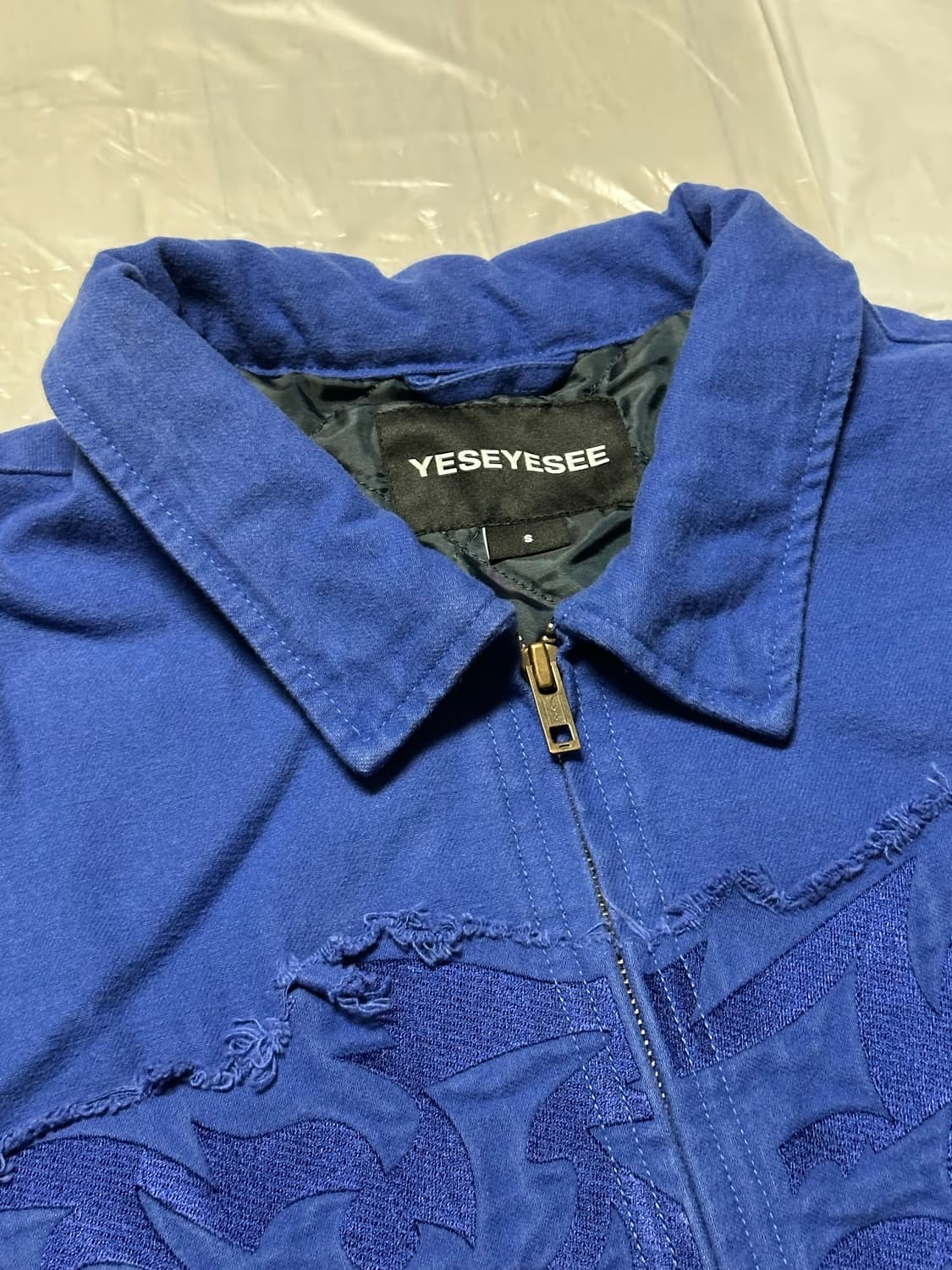 예스아이씨 트라이벌 퀄팅 워크 자켓 블루 S사이즈 상품이미지6