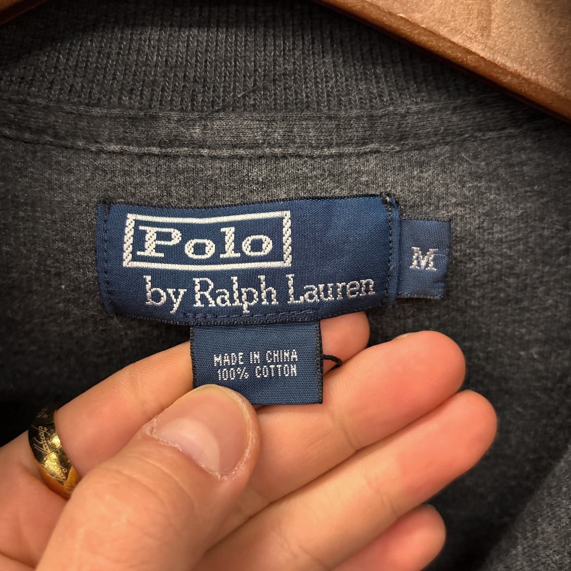 90s 폴로 랄프로렌 피마코튼 니트 하프집업 차콜 N925 상품이미지8