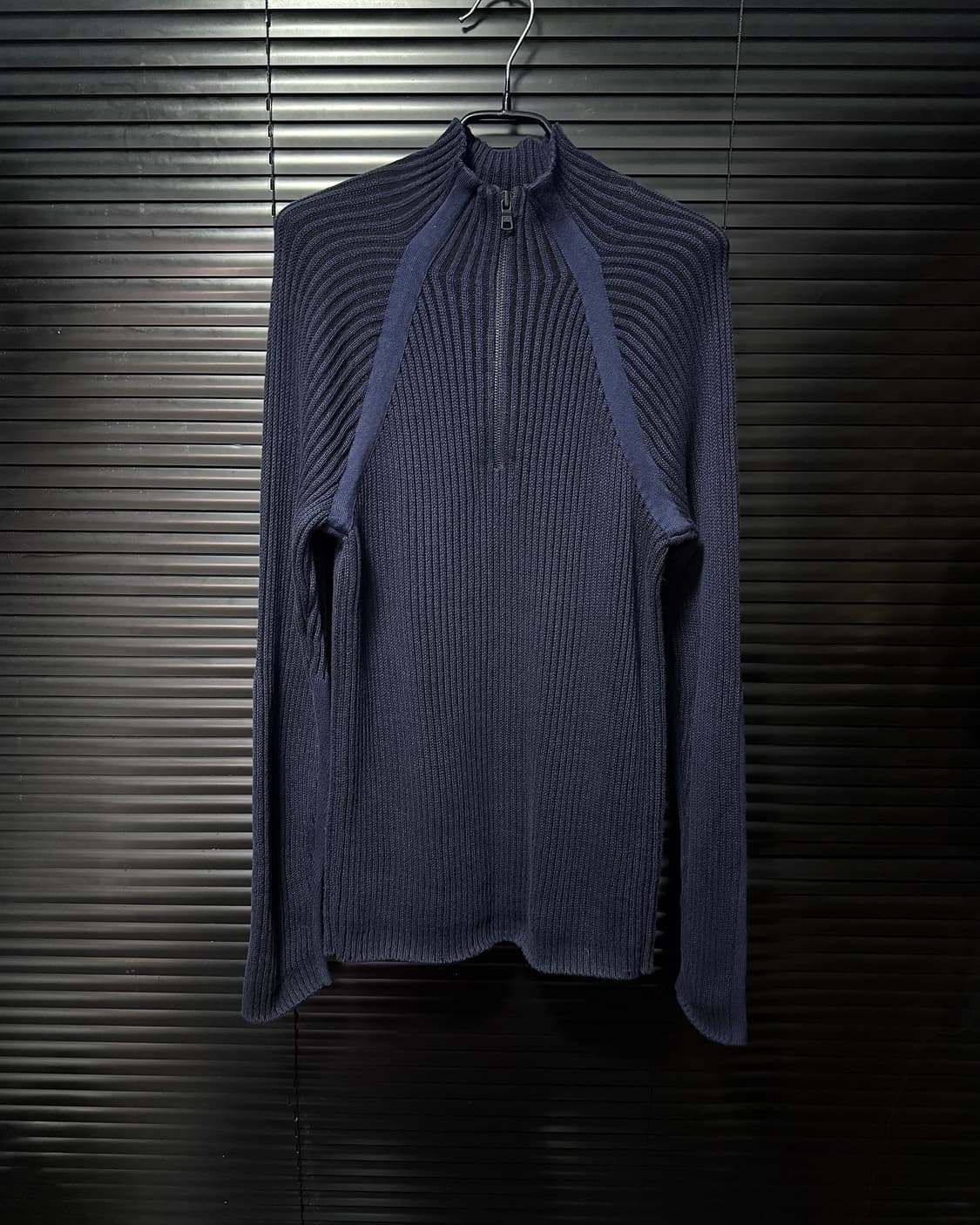 아르마니 익스체인지 알마니 네이비 남색 반목 반집업 터틀넥 목폴라 골지  상품이미지2