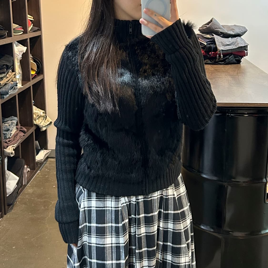블랙 레빗퍼 집업 상품이미지2