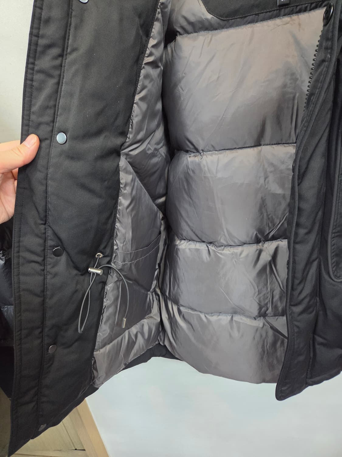 지오송지오 지퍼스냅 구스다운 후드패딩 95 오버핏  상품이미지4