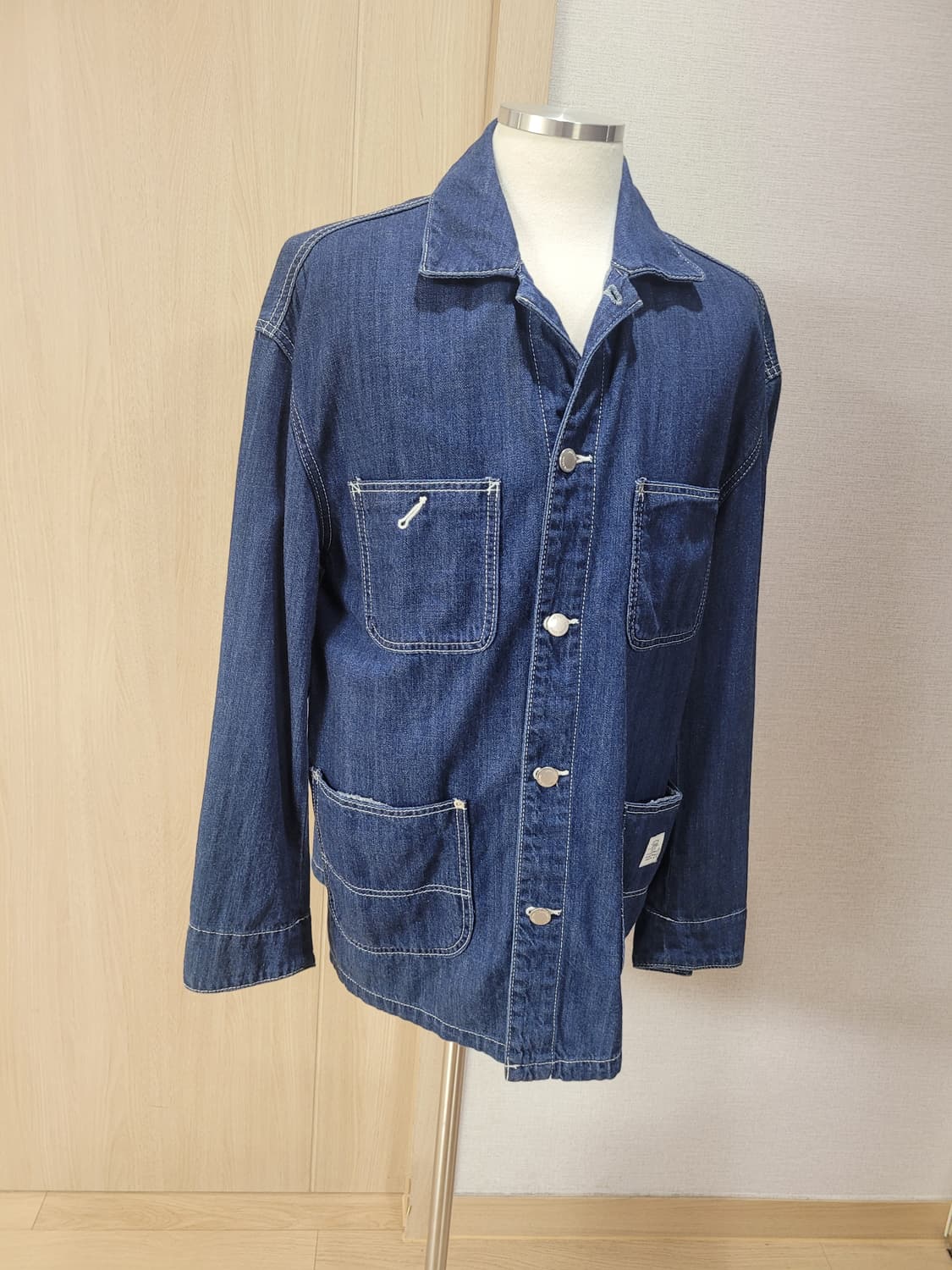 스파오 SPAO 남자 오버핏 데님 워크자켓 XL 딥블루 상품이미지1