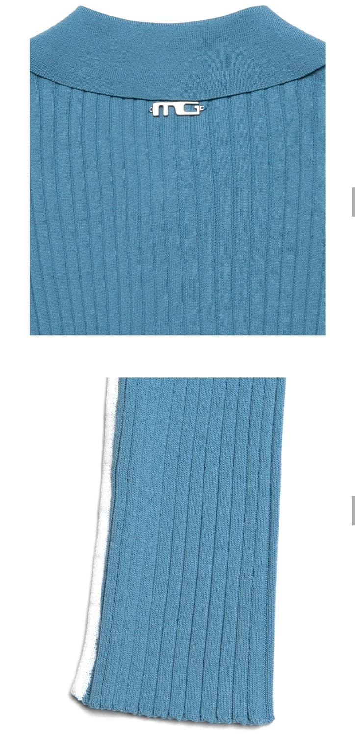 마리떼 W SLIMFIT RIBBED ZIPUP CARDIGAN blue 상품이미지7