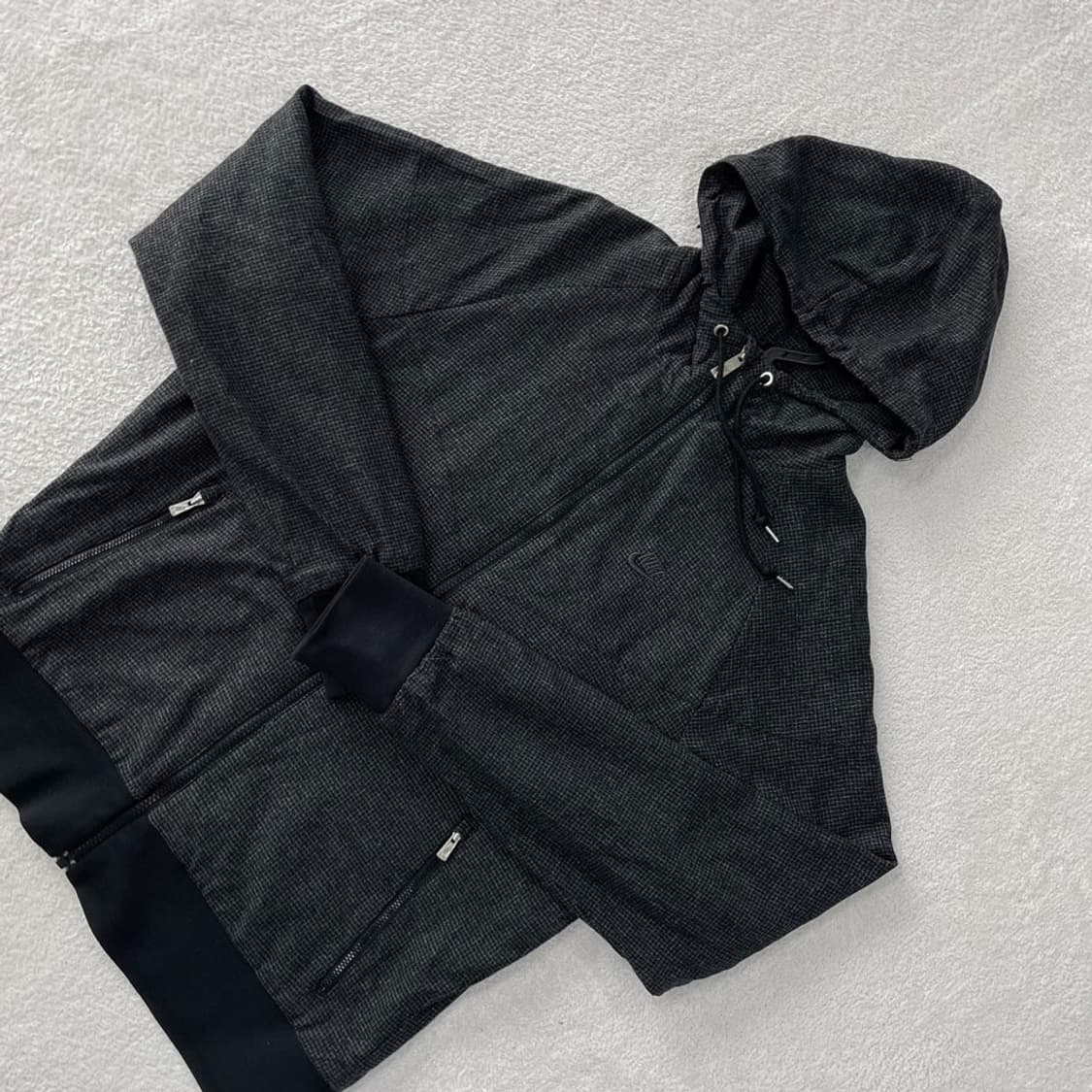 L 나이키 체크 후드 바람막이 자켓 100 히코리 상품이미지3