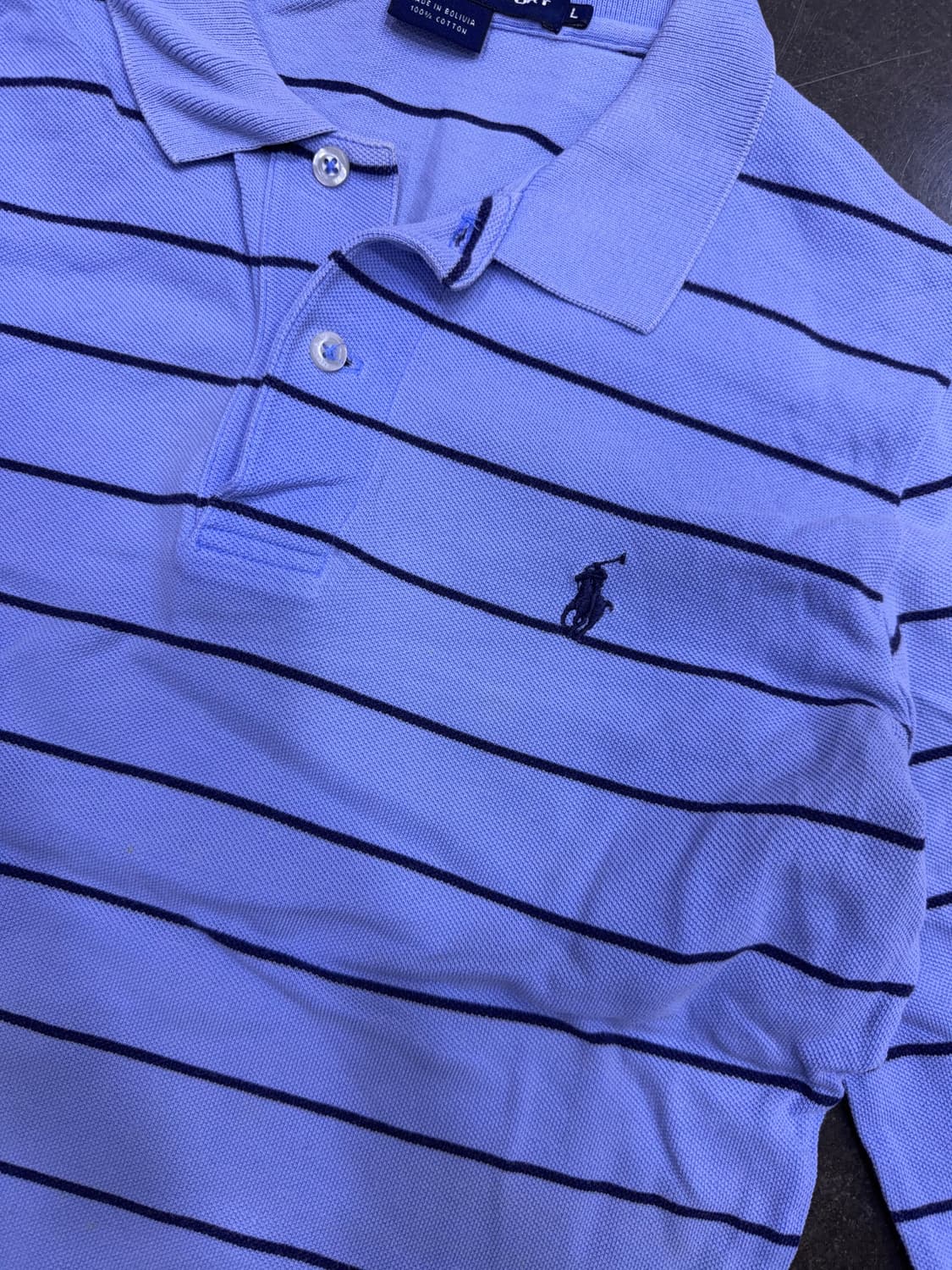 랄프로렌 스포츠 폴로 스트라이프 긴팔티 pkt 카라티 우먼스 L 상품이미지4