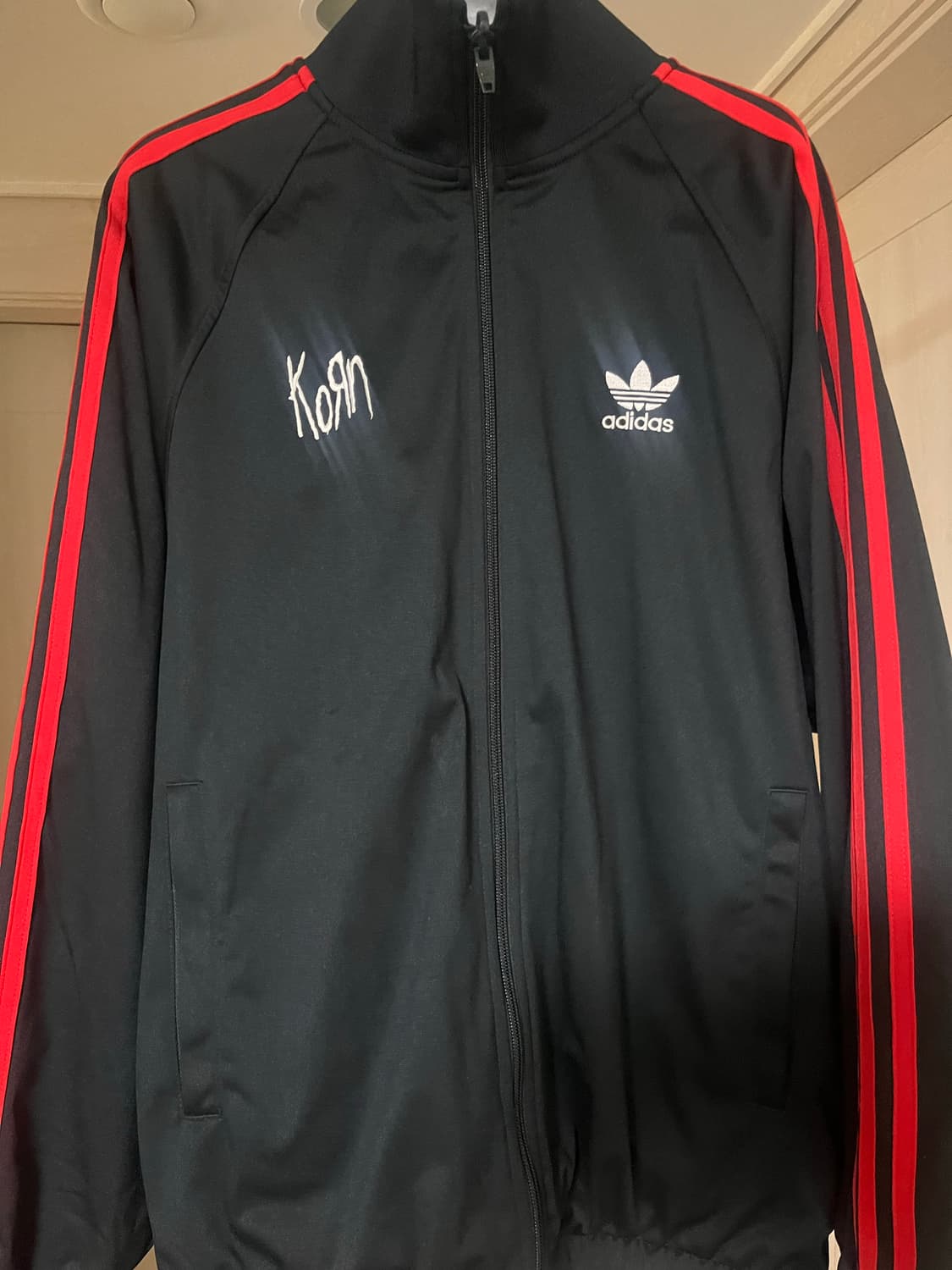Adidas x KoRn 트략탑 검빨, 검정 체크 - KR사이즈 상품이미지1