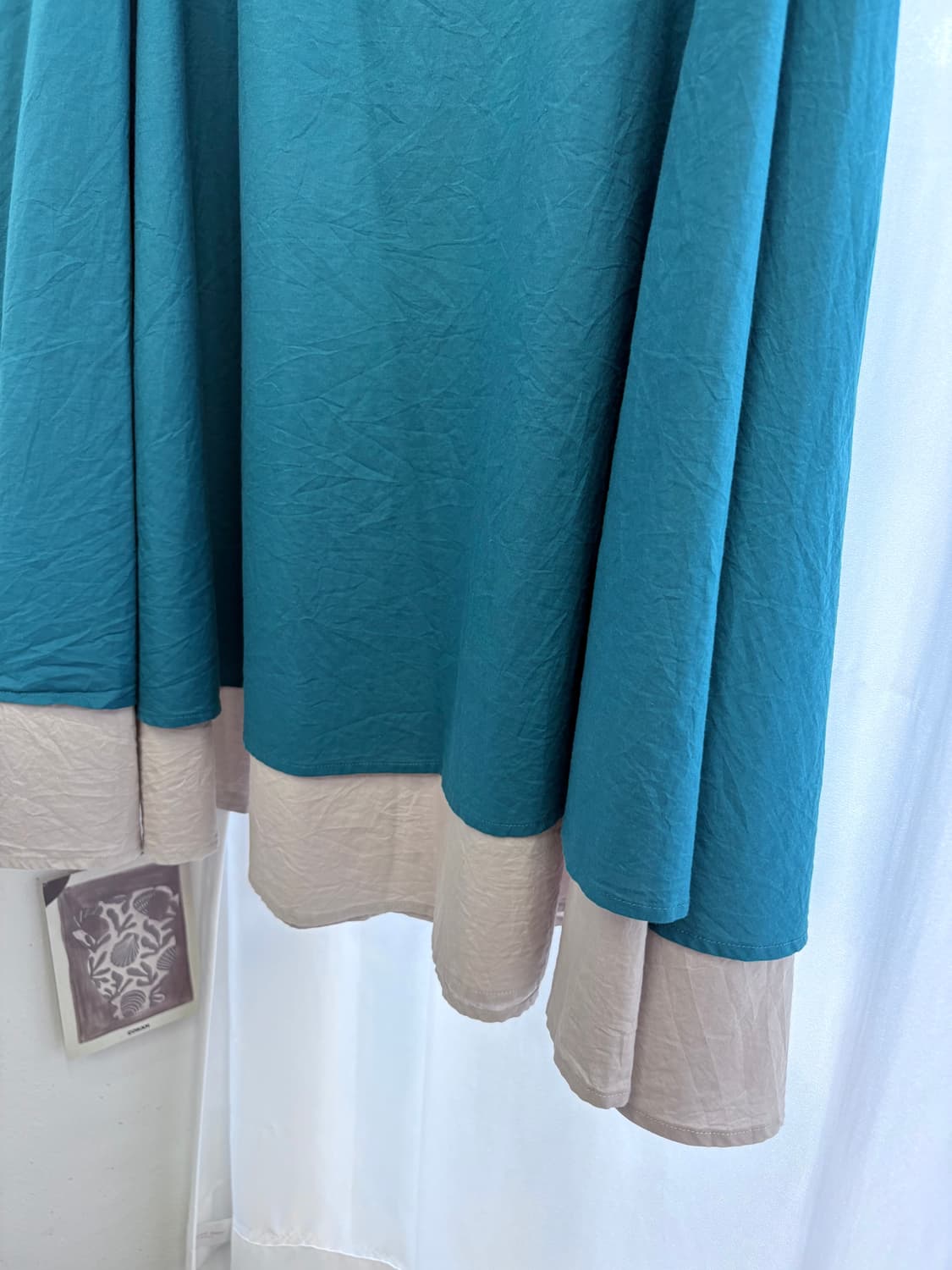 비비드 청록 레이어드 플레어 롱 원피스 JPN  상품이미지2