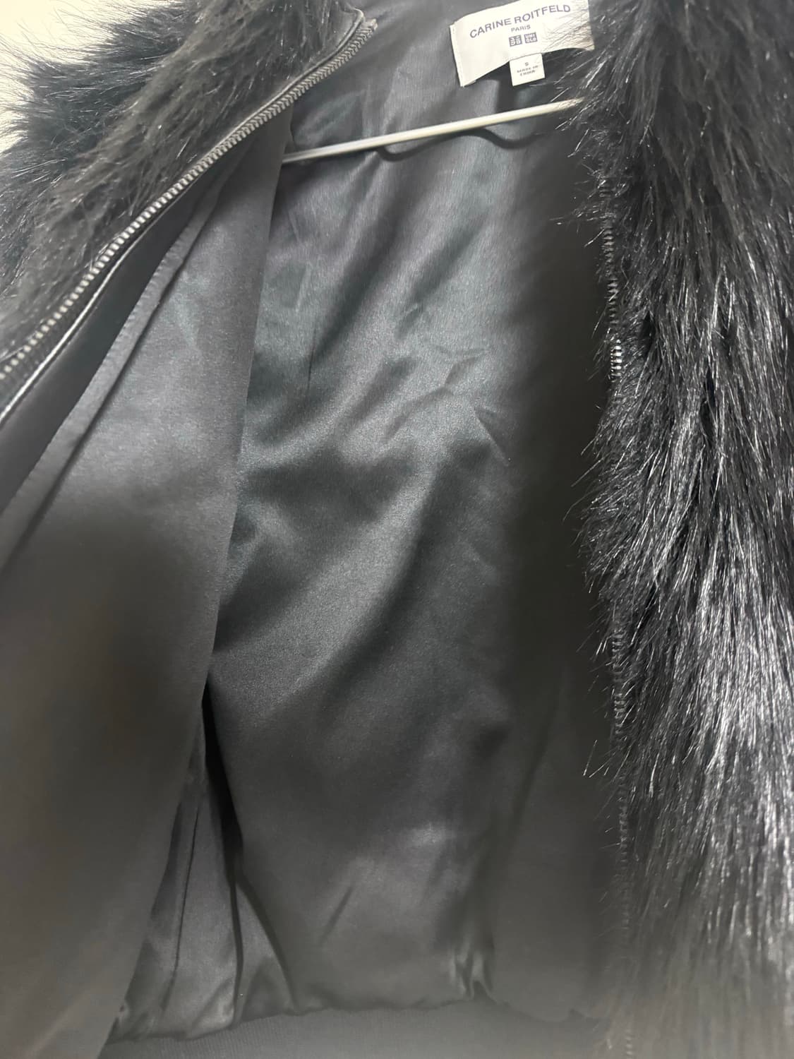 유니클로x카린 로이펠트 블랙 인조 모피 자켓 S 상품이미지4