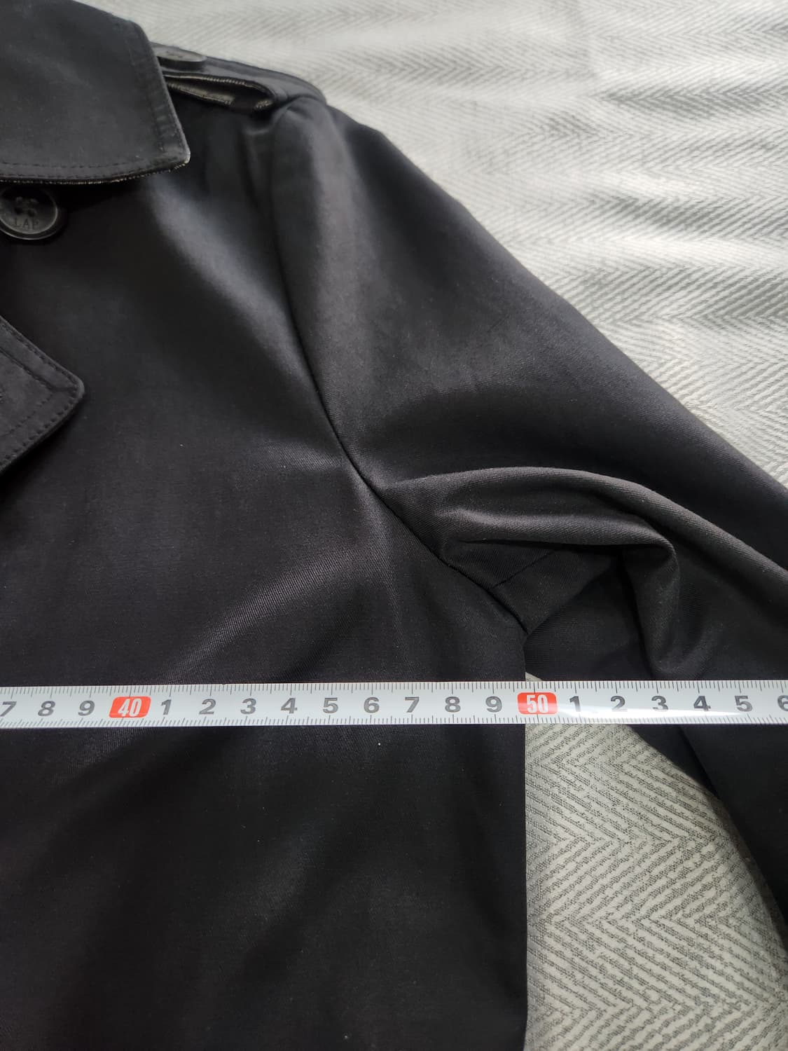 [85] 랩 LAP  블랙 트렌치 코트 여성 85사이즈 체크배색 상품이미지7