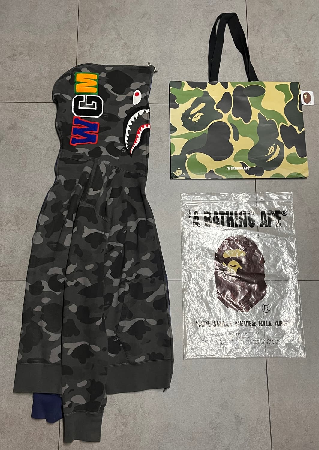 베이프 세퍼레이트 아수라 샤크 후드집업 청계흑계 상품이미지1