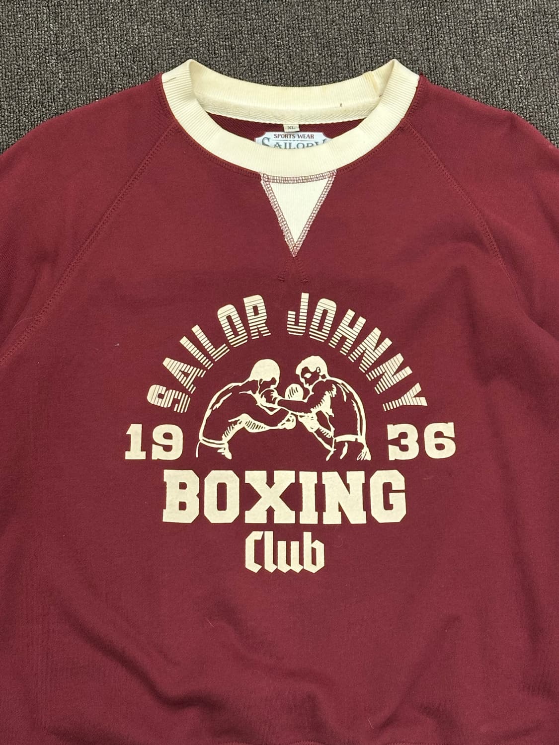 XL)세일러 조니 복싱 스포츠웨어 버건디 스웻셔츠 상품이미지3