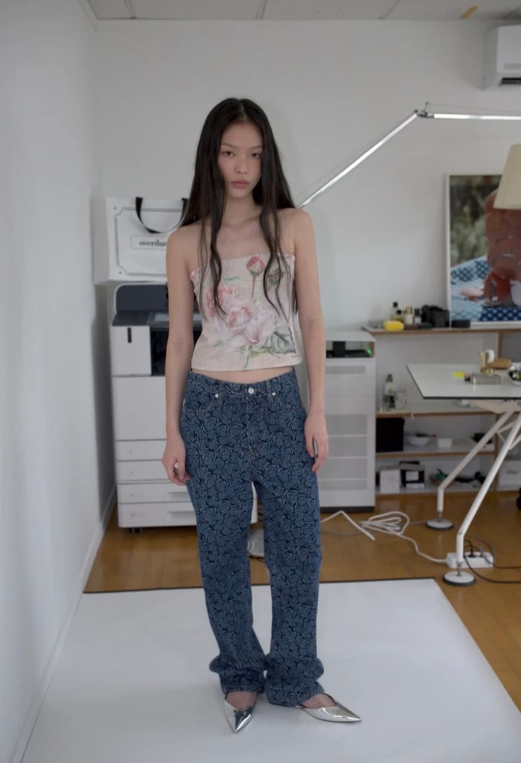 (s) 오버듀플레어 로즈 데님팬츠 상품이미지2