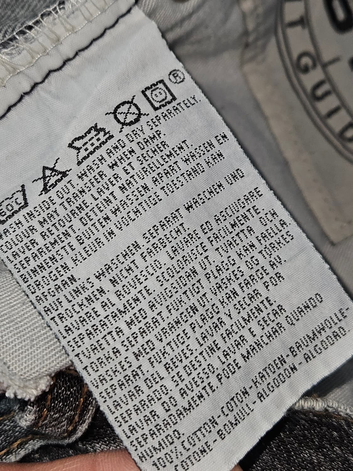 90s 리바이스 615 오렌지탭 워싱 데님팬츠 흑청 블랙 진 32 상품이미지6