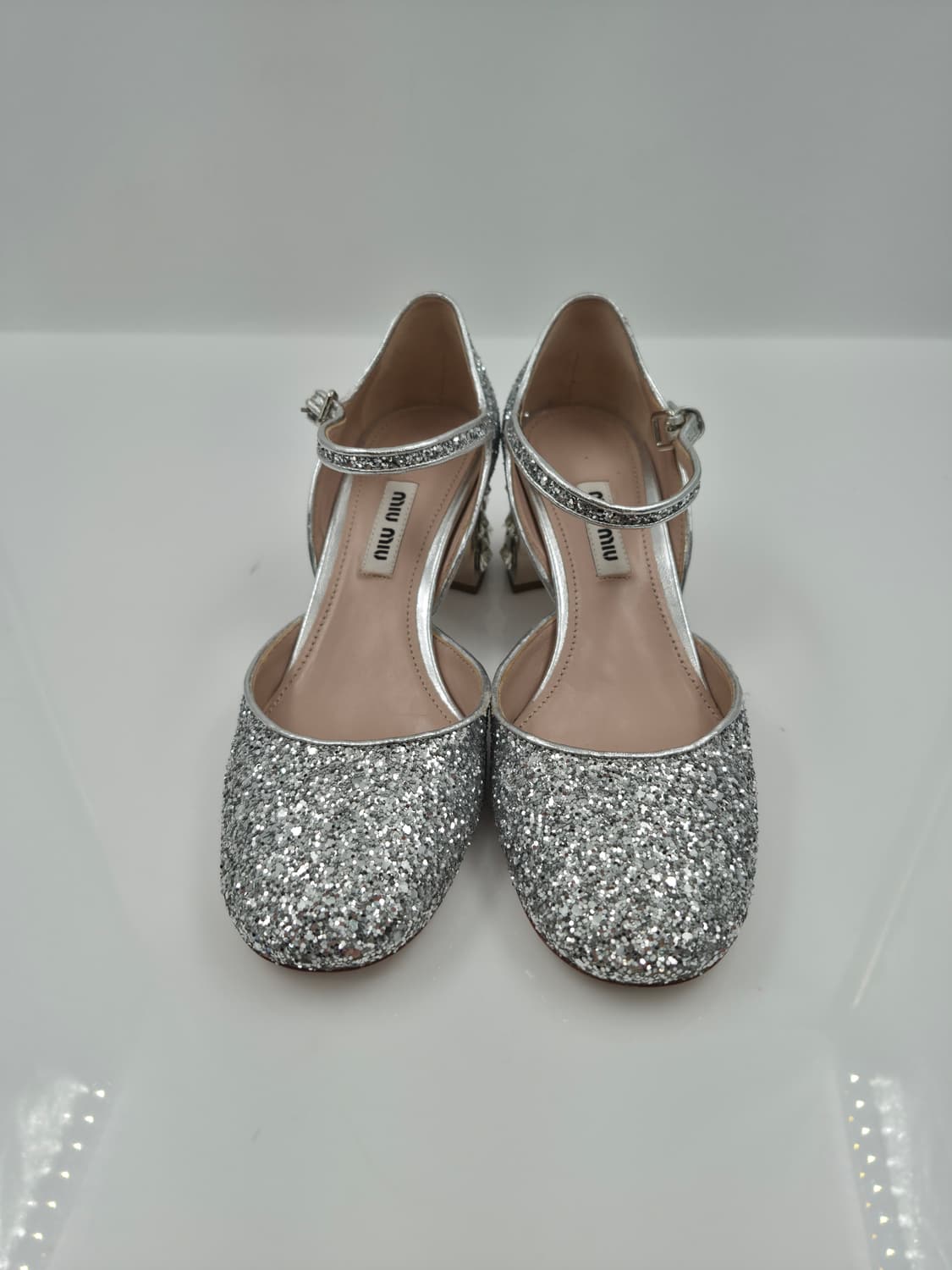 미우미우 글리터 크리스탈 펌프스 구두 상품이미지1