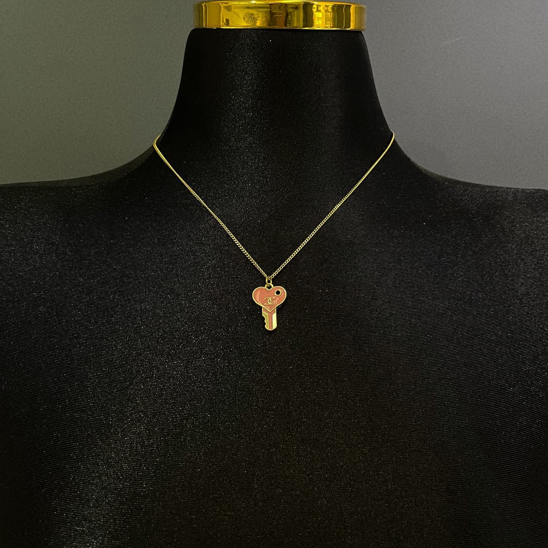 샤넬 핑크 하트키 골드 업사이클링 목걸이 상품이미지1