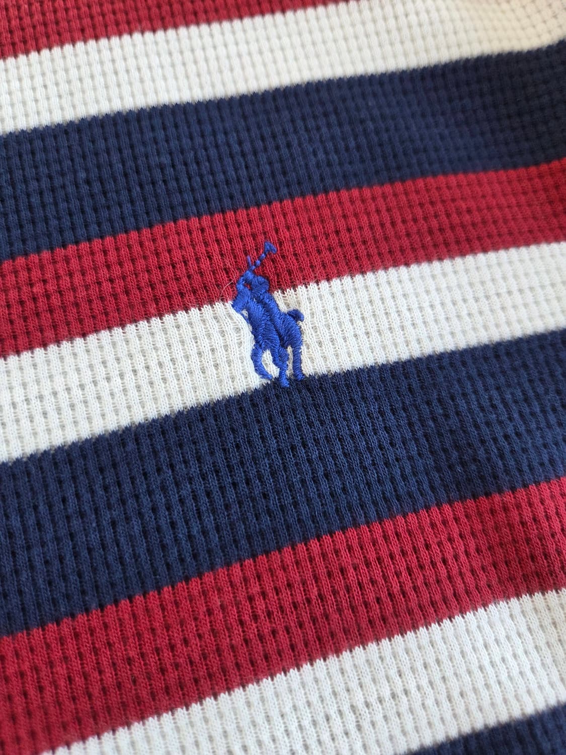 폴로 랄프로렌 스트라이프 와플 코튼 롱 슬리브 티셔츠 XL 상품이미지5